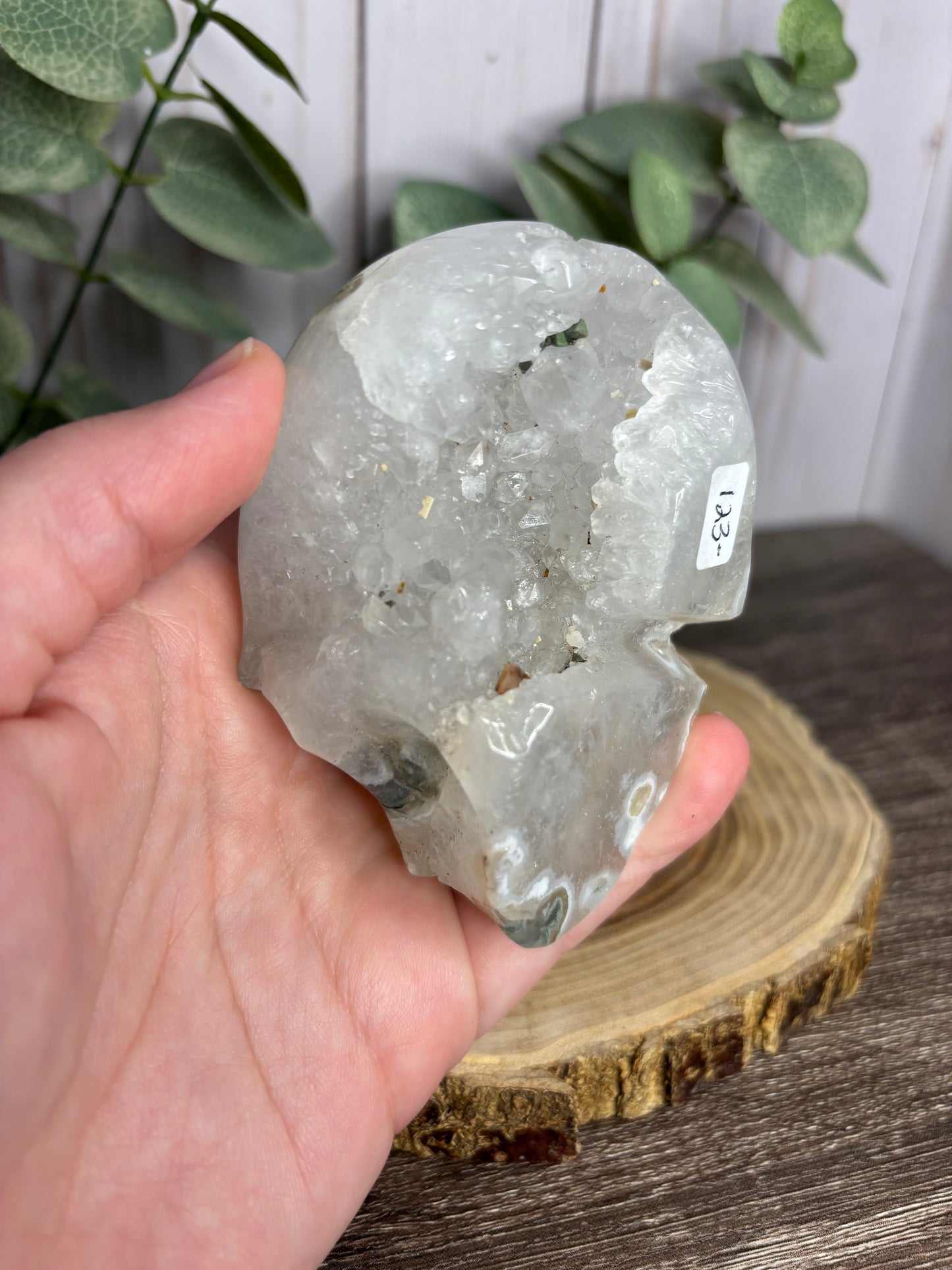 Moss Agate Skull