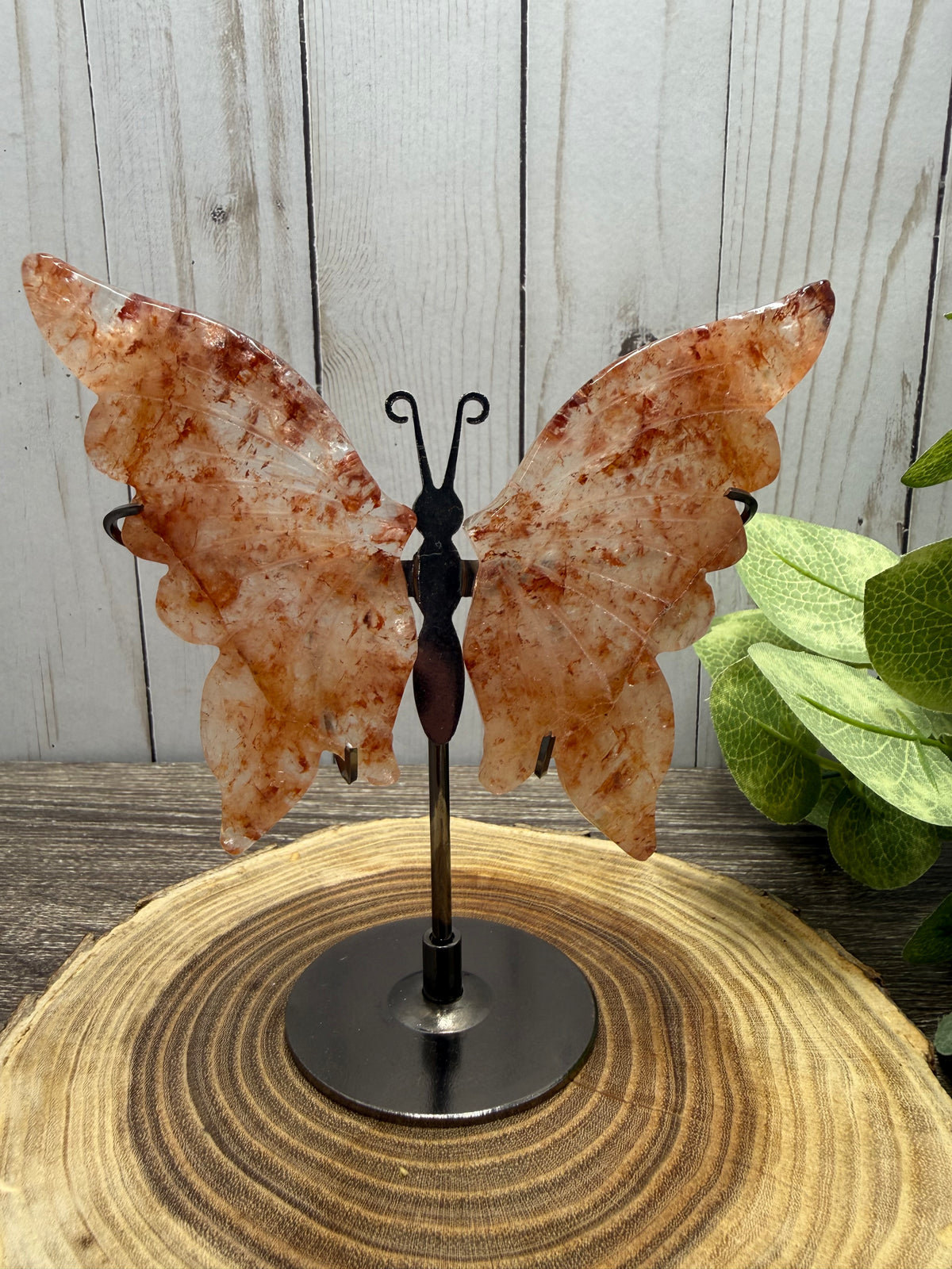 Butterfly Wings on Stand - Fire Quartz