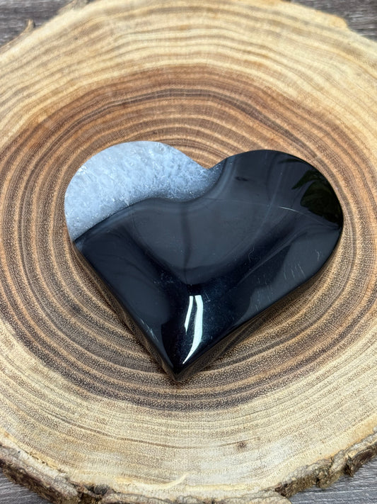 Black Agate Hearts