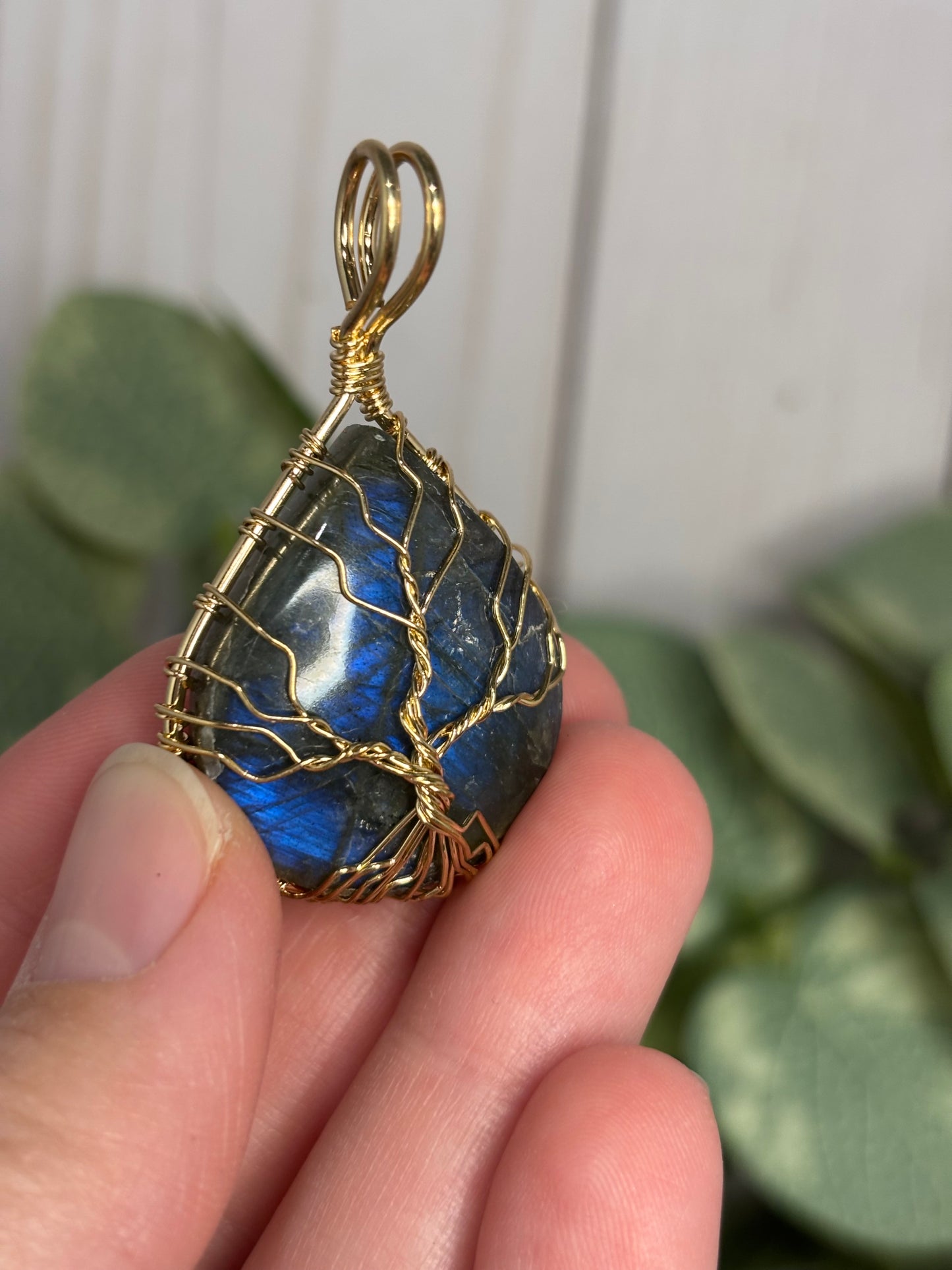 Labradorite Wire Wrapped Tree Pendant