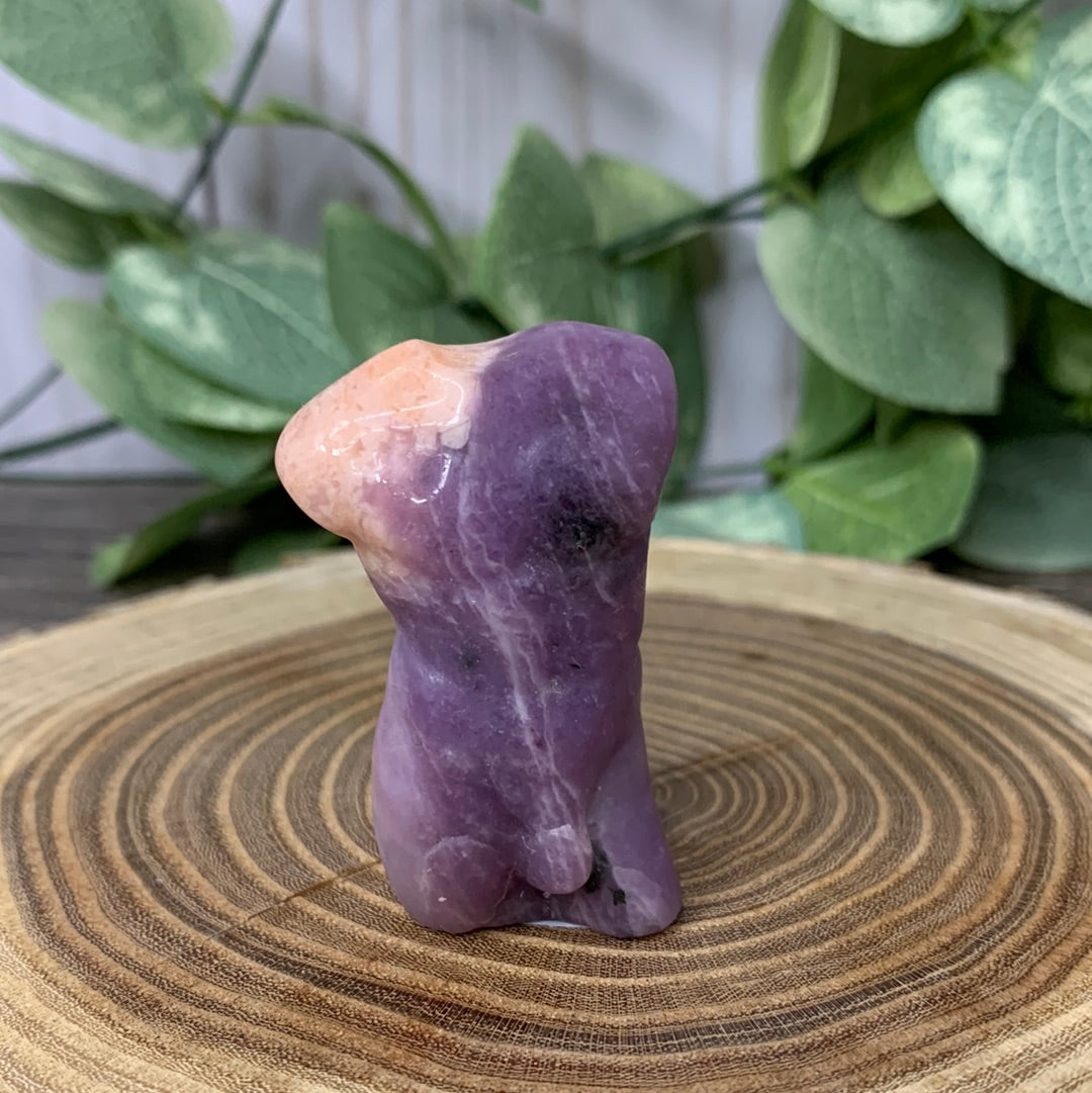 Male Body Crystal Carvings - Lepidolite - Medium