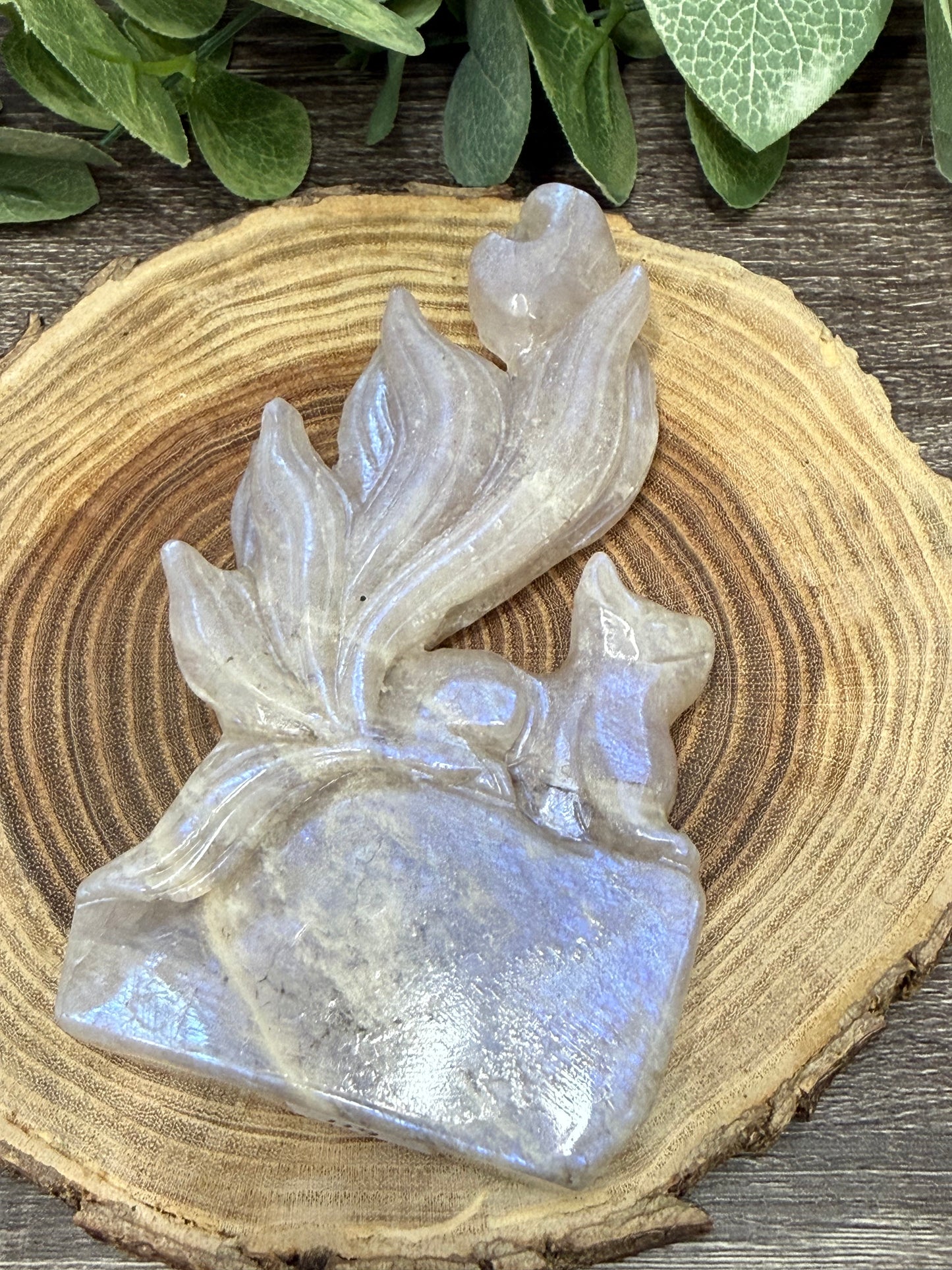 Nine Tailed Fox - Grey Moonstone