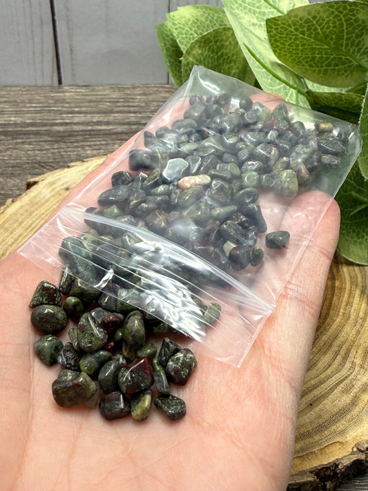 Dragon Bloodstone Crystal Chip Bag