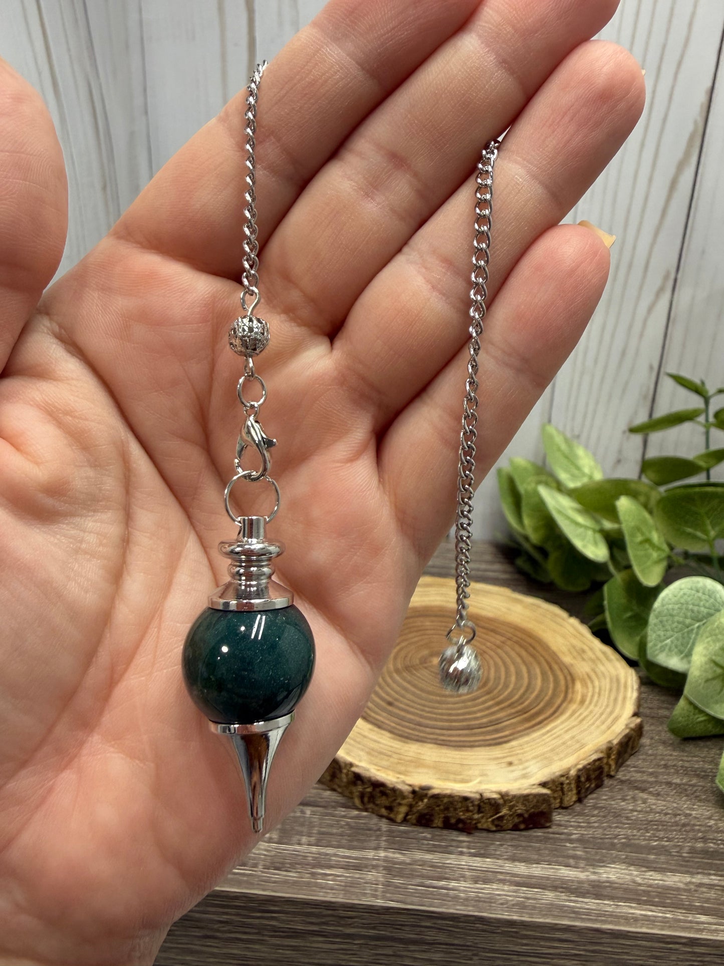 Pendulum Rounded - Moss Agate