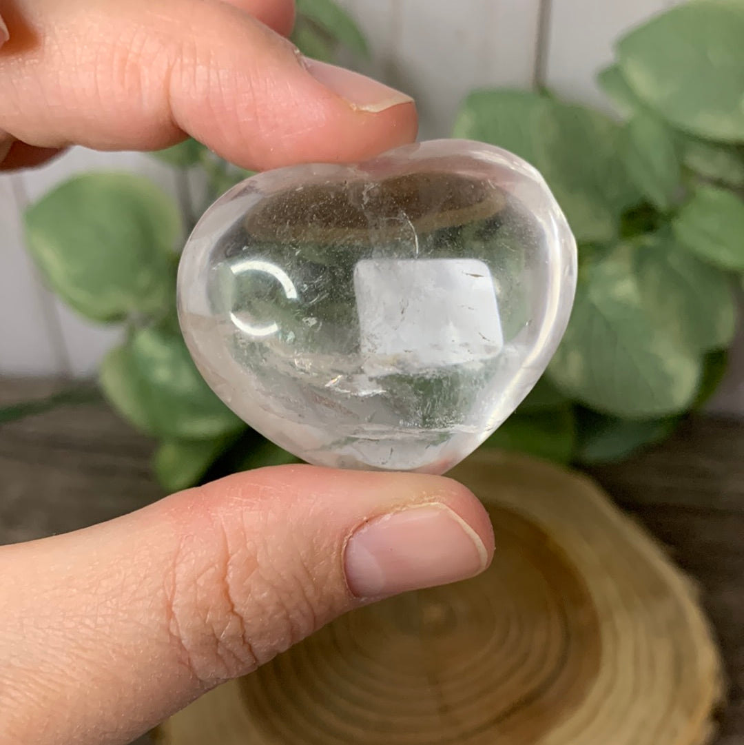 Clear Quartz Carved Hearts