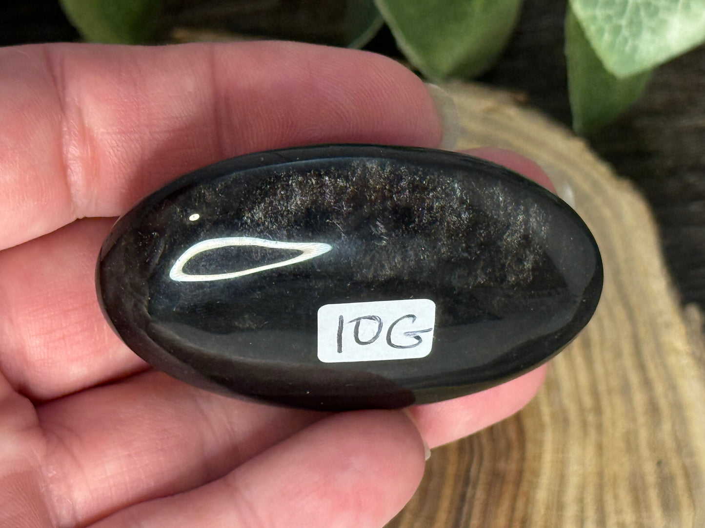 Obsidian - Silver Sheen Palm Stones