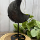 Silver Sheen Obsidian Moon on Stand