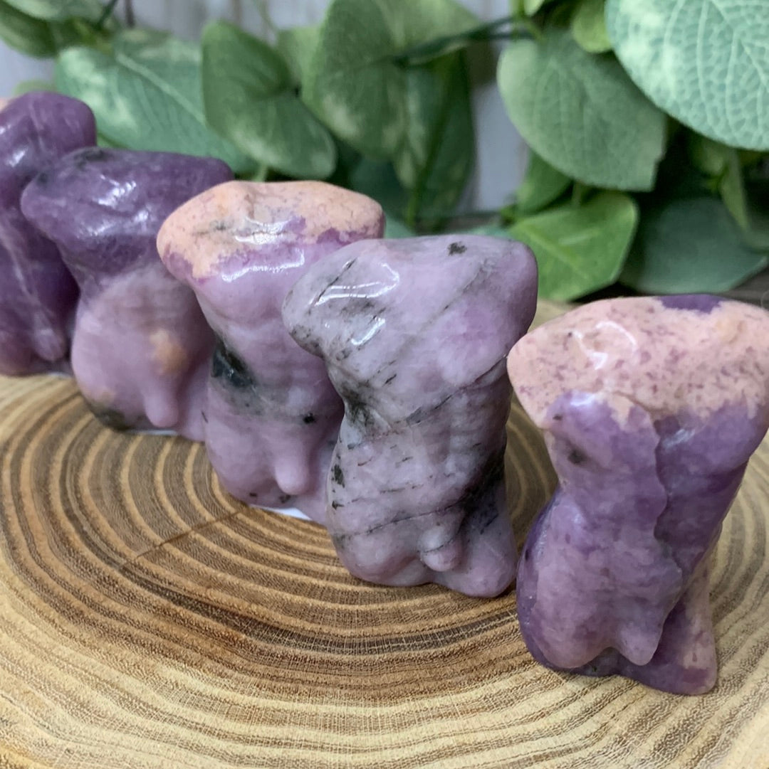 Male Body Crystal Carvings - Lepidolite - Medium