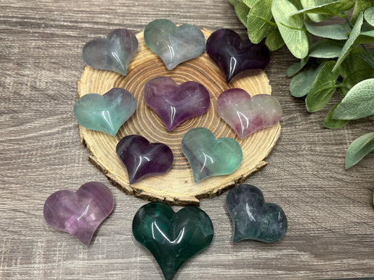 Fluorite Carved Hearts