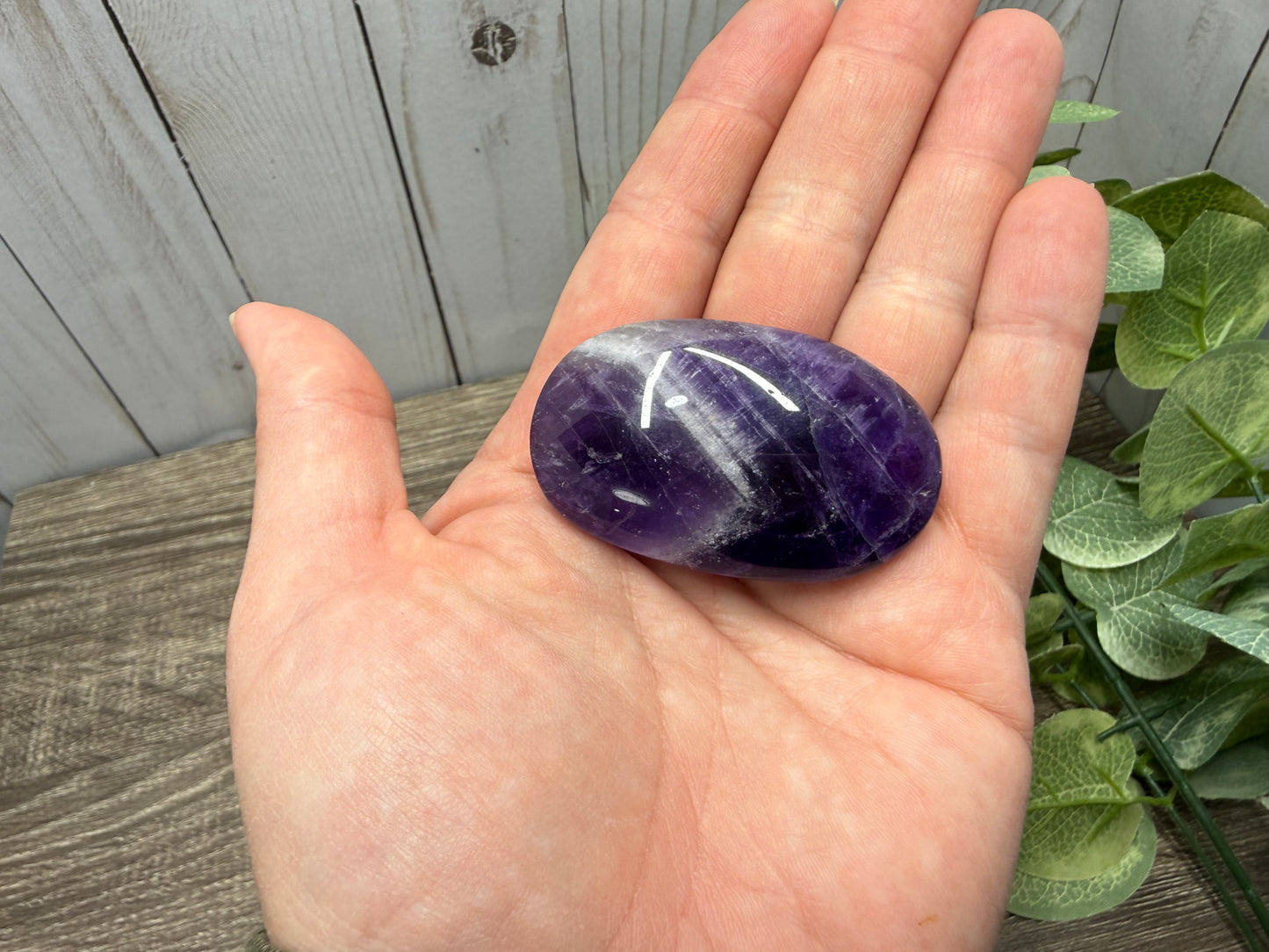 Chevron Amethyst Palm Stone