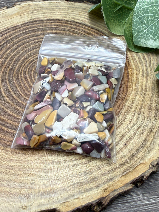Mookaite Crystal Chip Bag