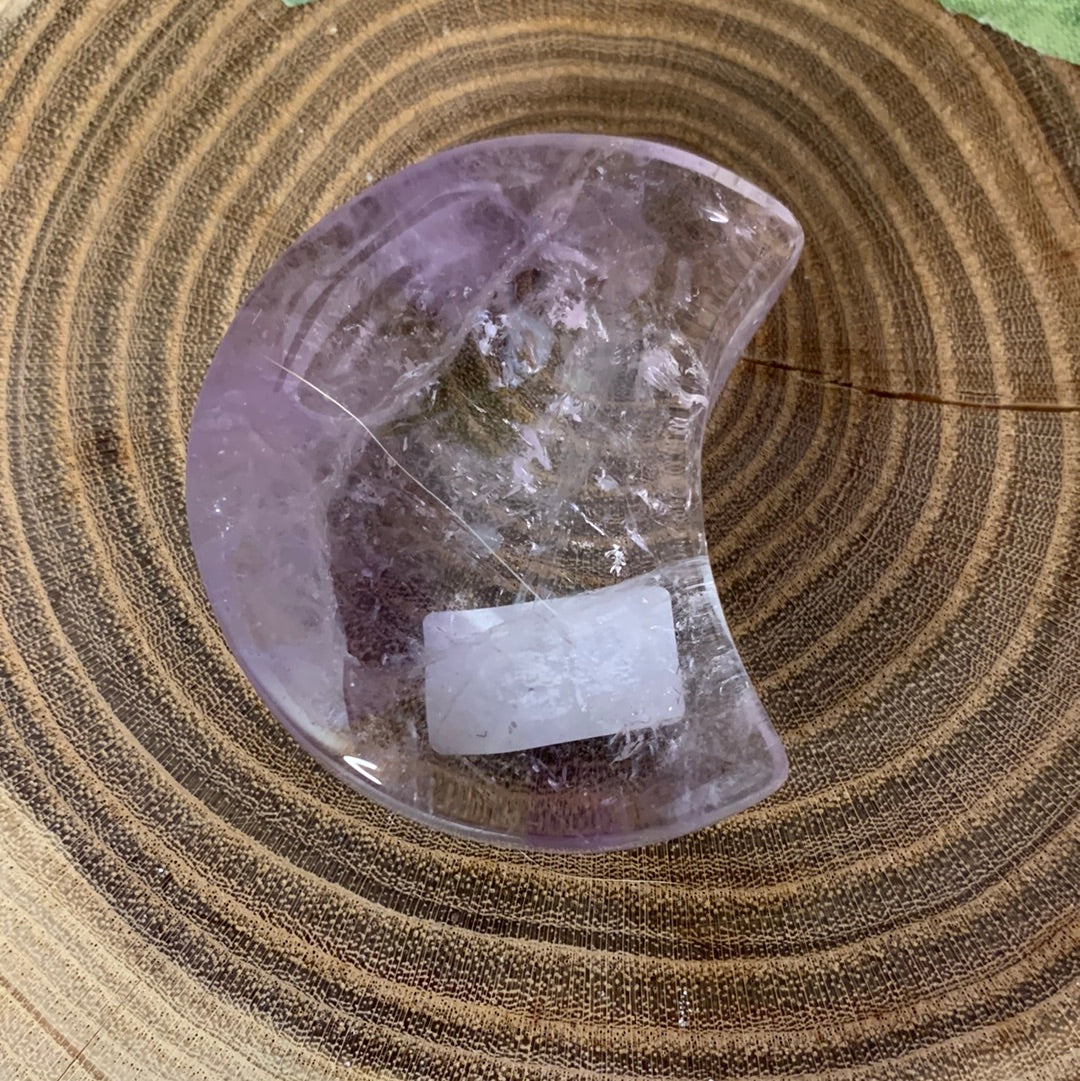 Moon Carvings - Clear Quartz, Rose Quartz, Amethyst