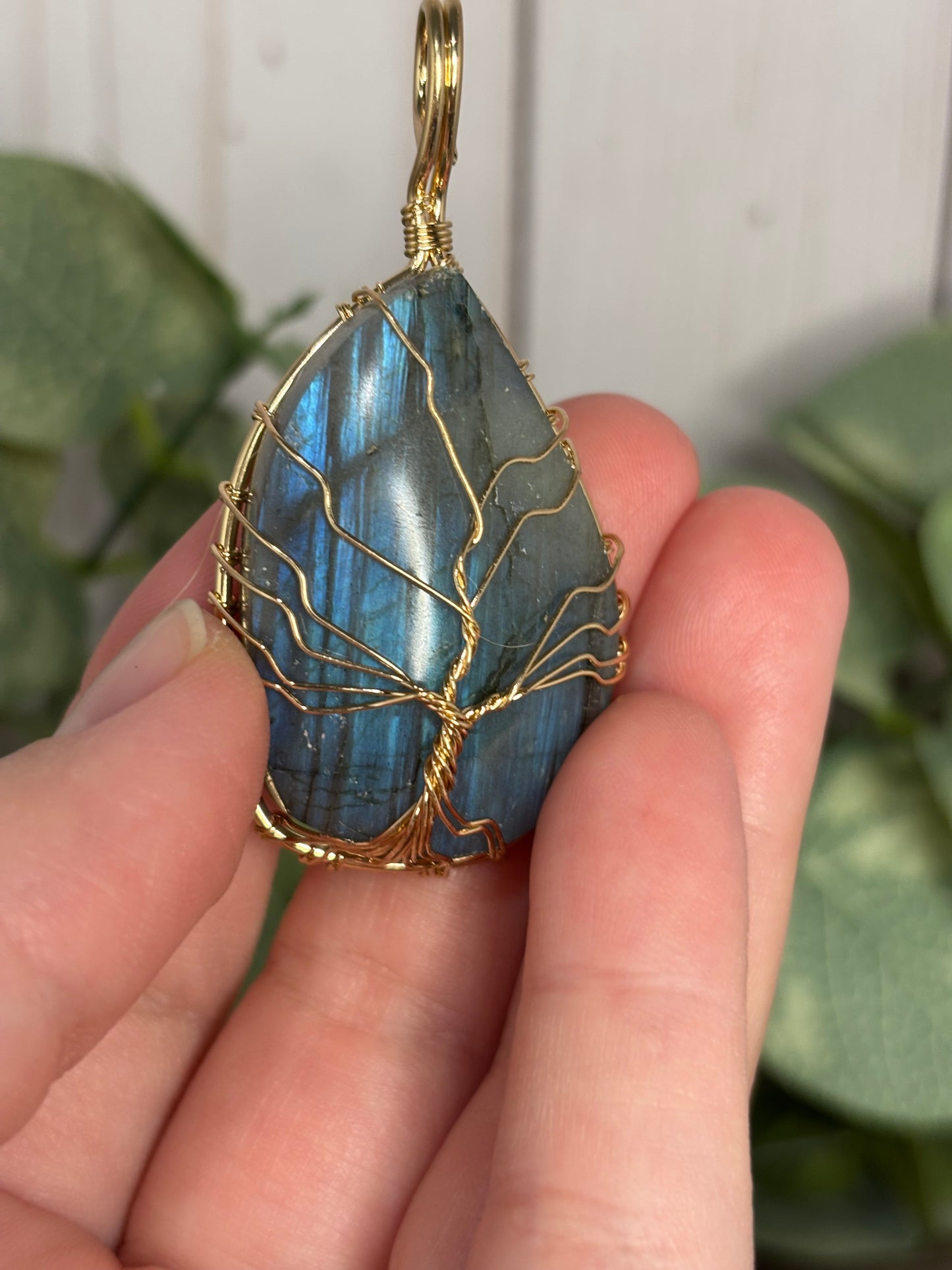 Labradorite Wire Wrapped Tree Pendant