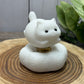 Cat Carvings - White Jade on Cloud That Spins