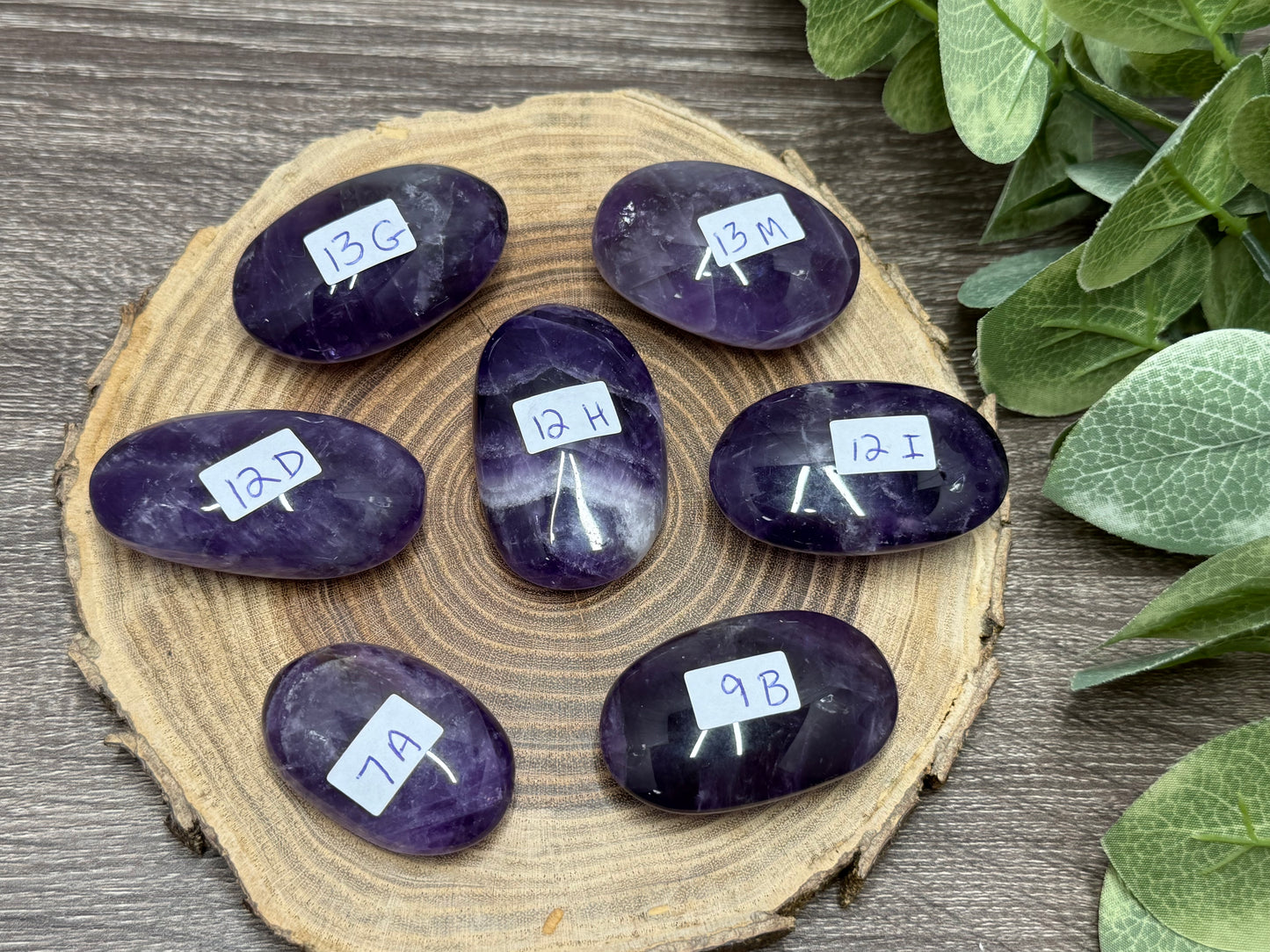 Chevron Amethyst Palm Stone