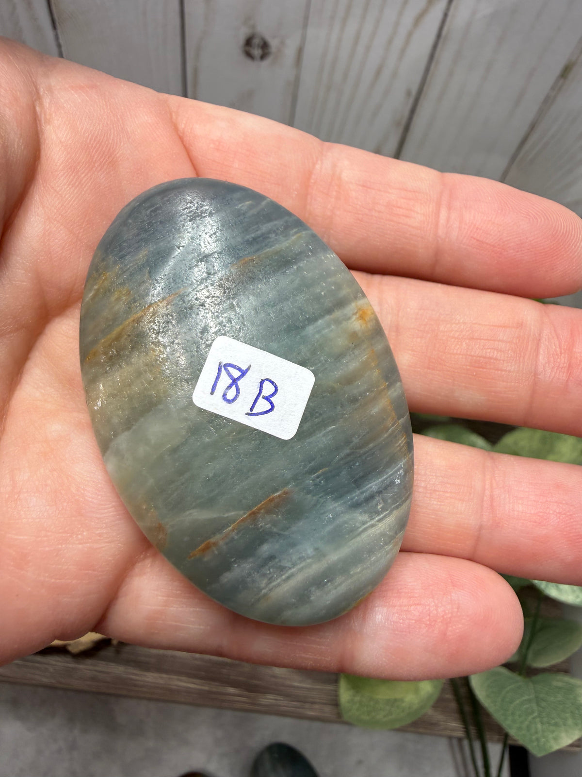 Blue Onyx Palm Stone