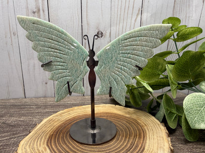 Butterfly Wings on Stand - Amazonite