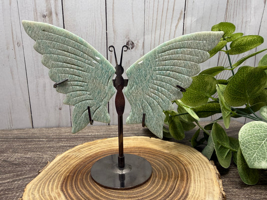 Butterfly Wings on Stand - Amazonite