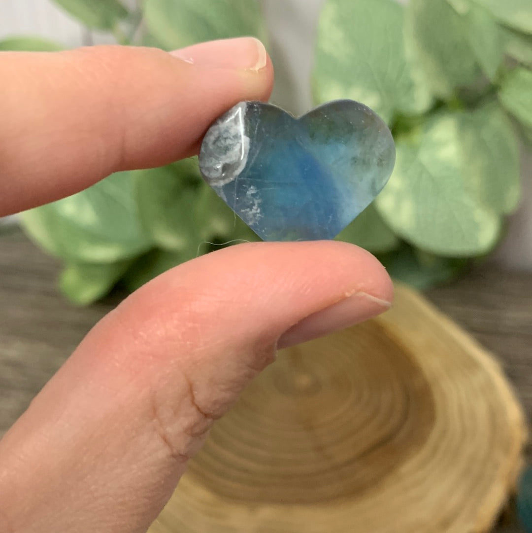 Blue Fluorite Carved Hearts