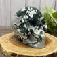 Large Moss Agate Skull