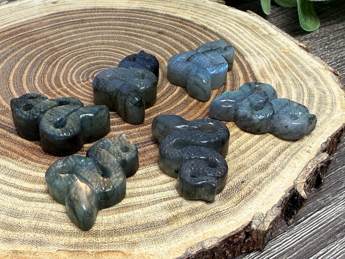 Small Labradorite Snake Carving