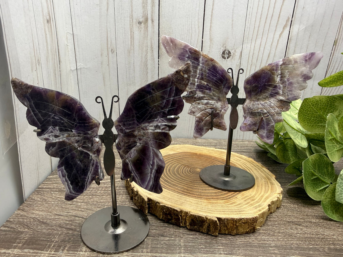 Butterfly Wings on Stand - Dream Amethyst