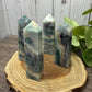 Fluorite Tower (green with a bit of purple, square style)