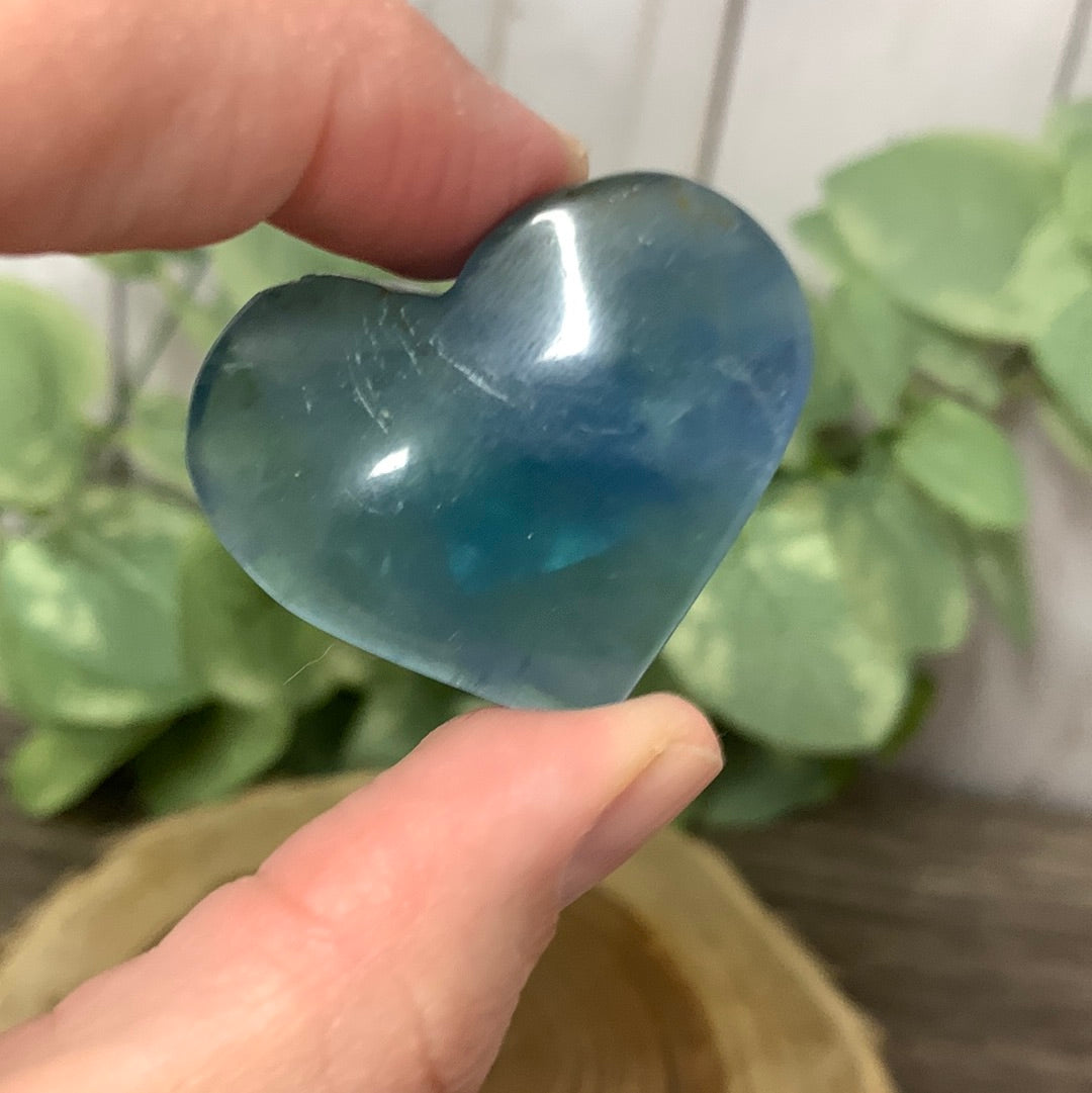 Blue Fluorite Carved Hearts