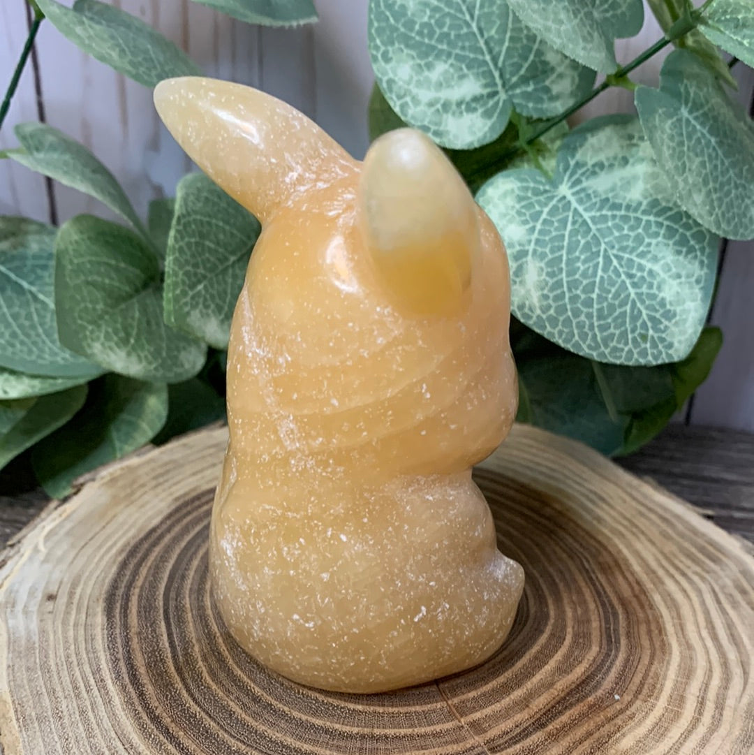 Pikachu Carving - Orange Calcite