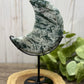 Moss Agate Moons on Stands (larger)