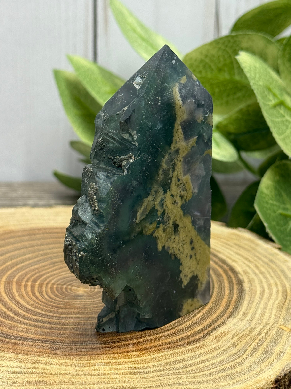 Fluorite & Pyrite Towers with Raw Edge