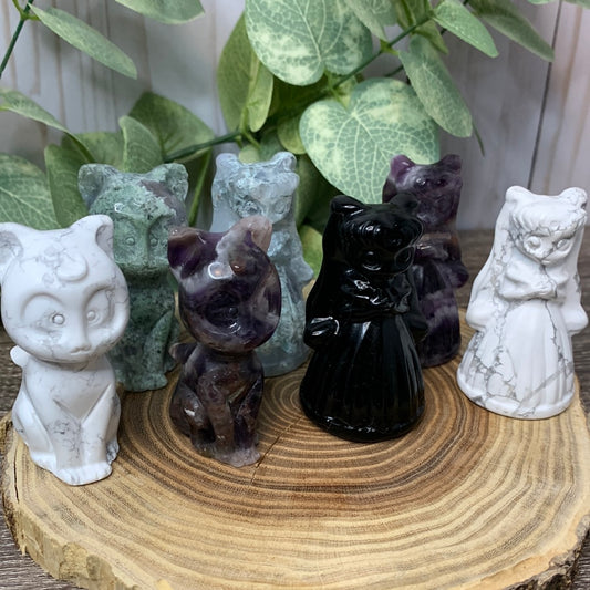 Sailor Moon and Luna Carvings