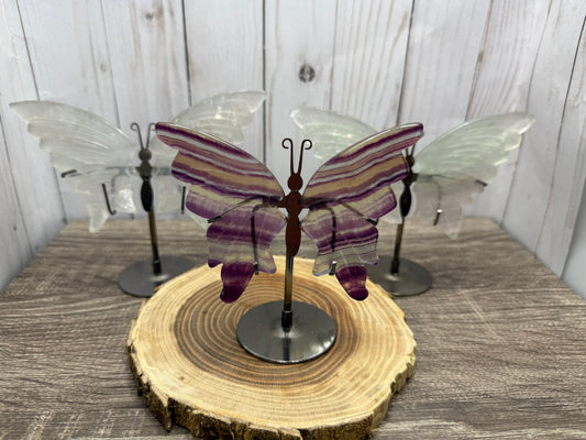 Butterfly Wings on Stand - Fluorite