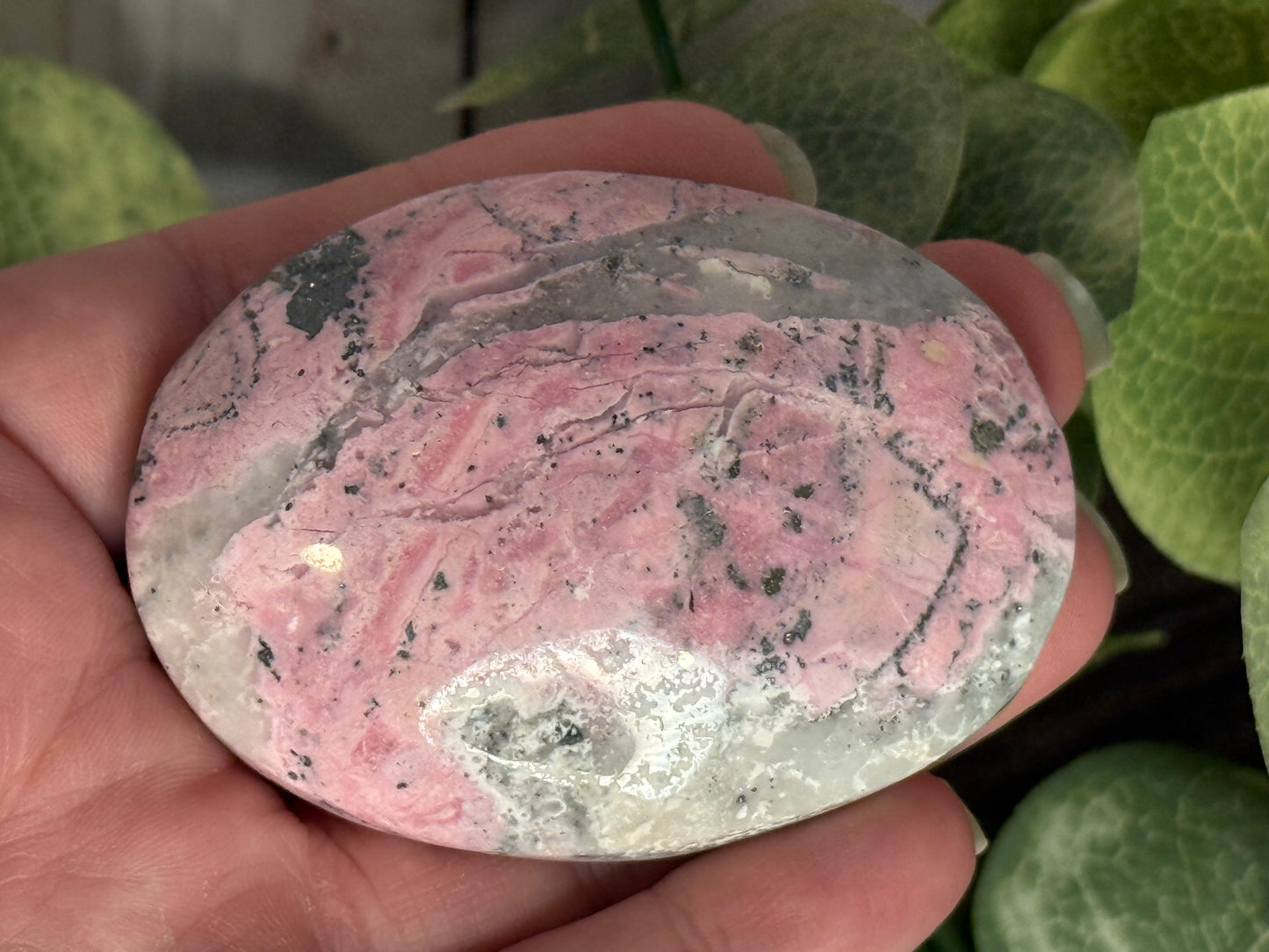 Pink Rhodonite Palm Stones