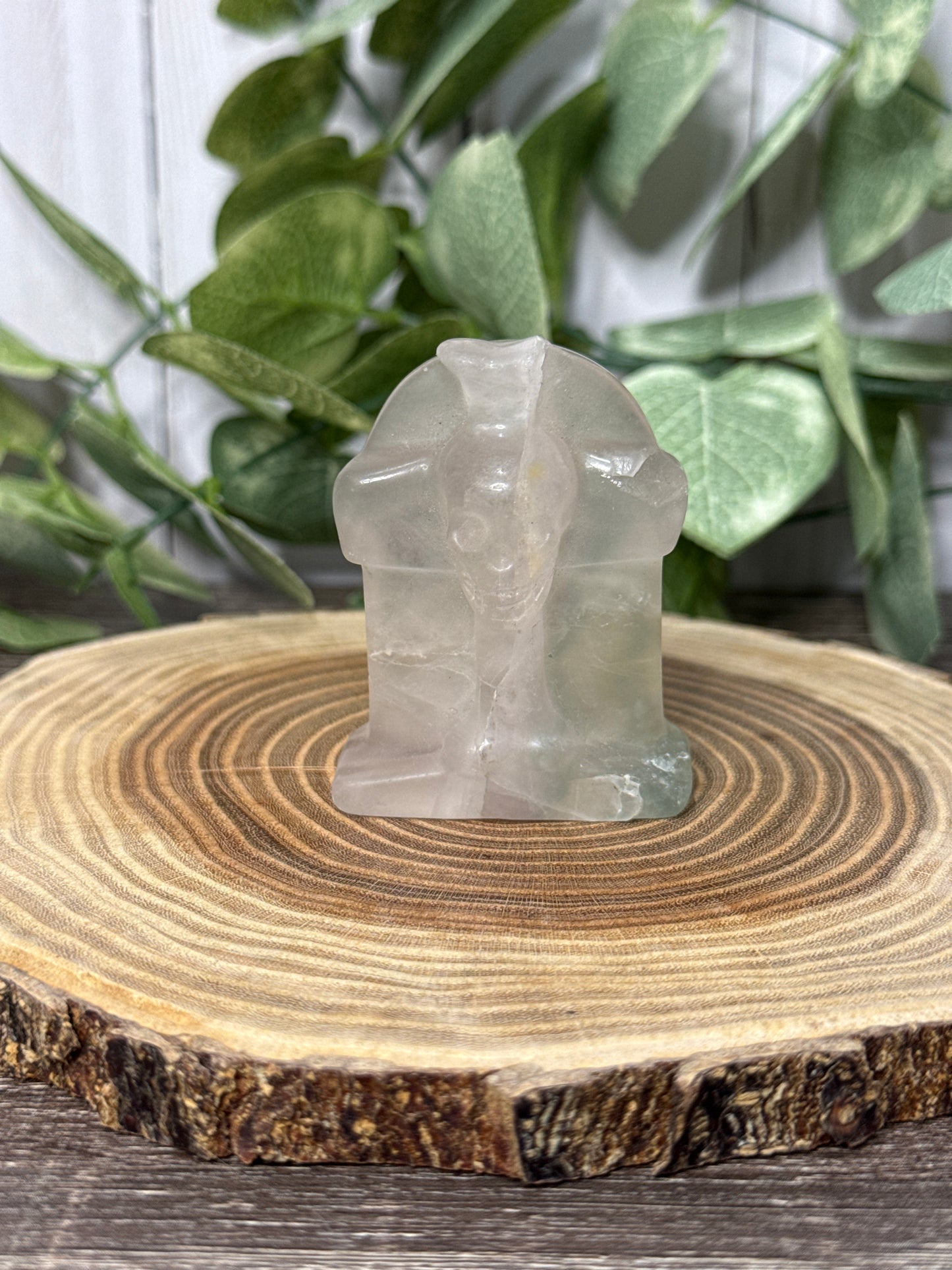 Tombstone/Headstone with Skull Crystal Carving