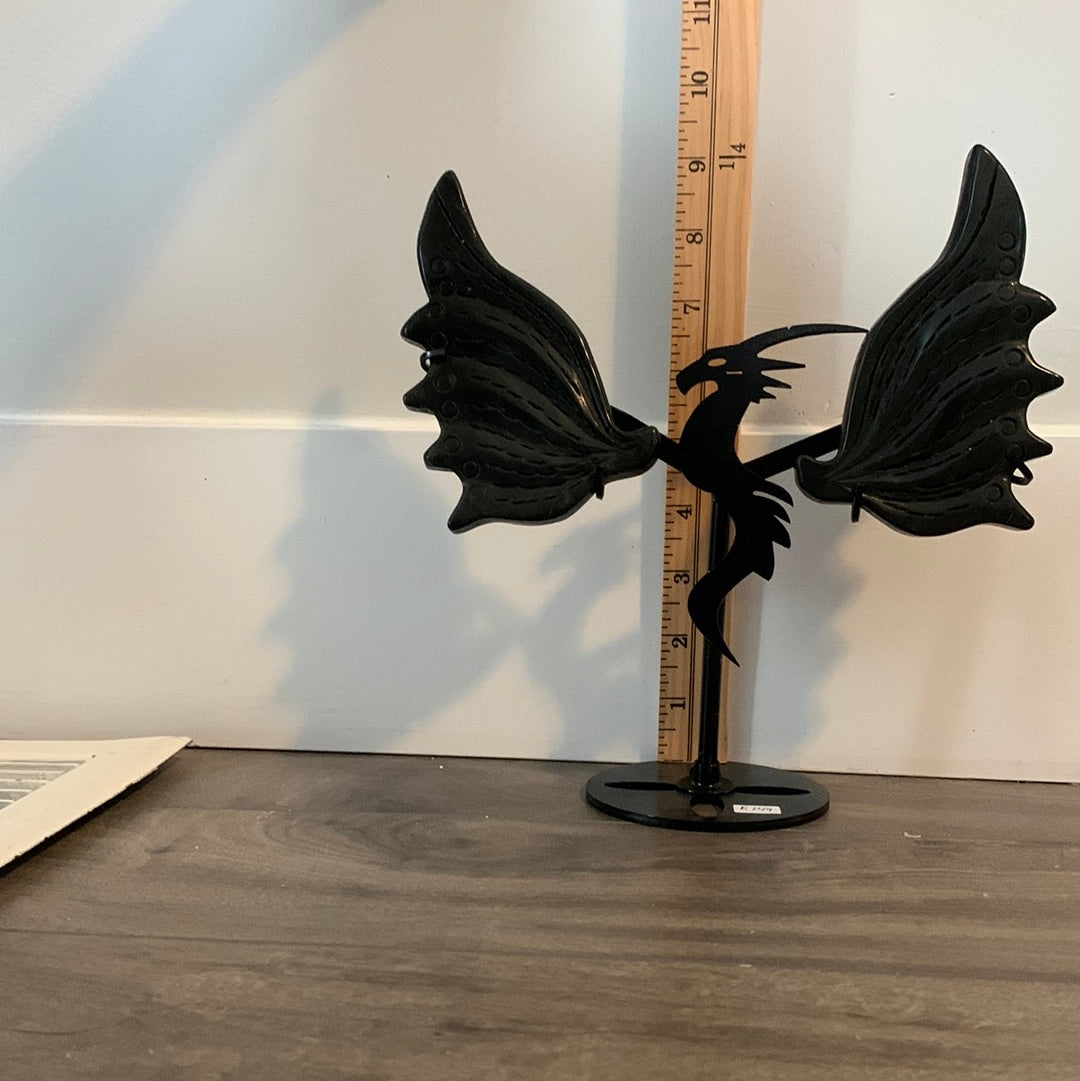 Dragon Wings on Stand - Black Obsidian Large