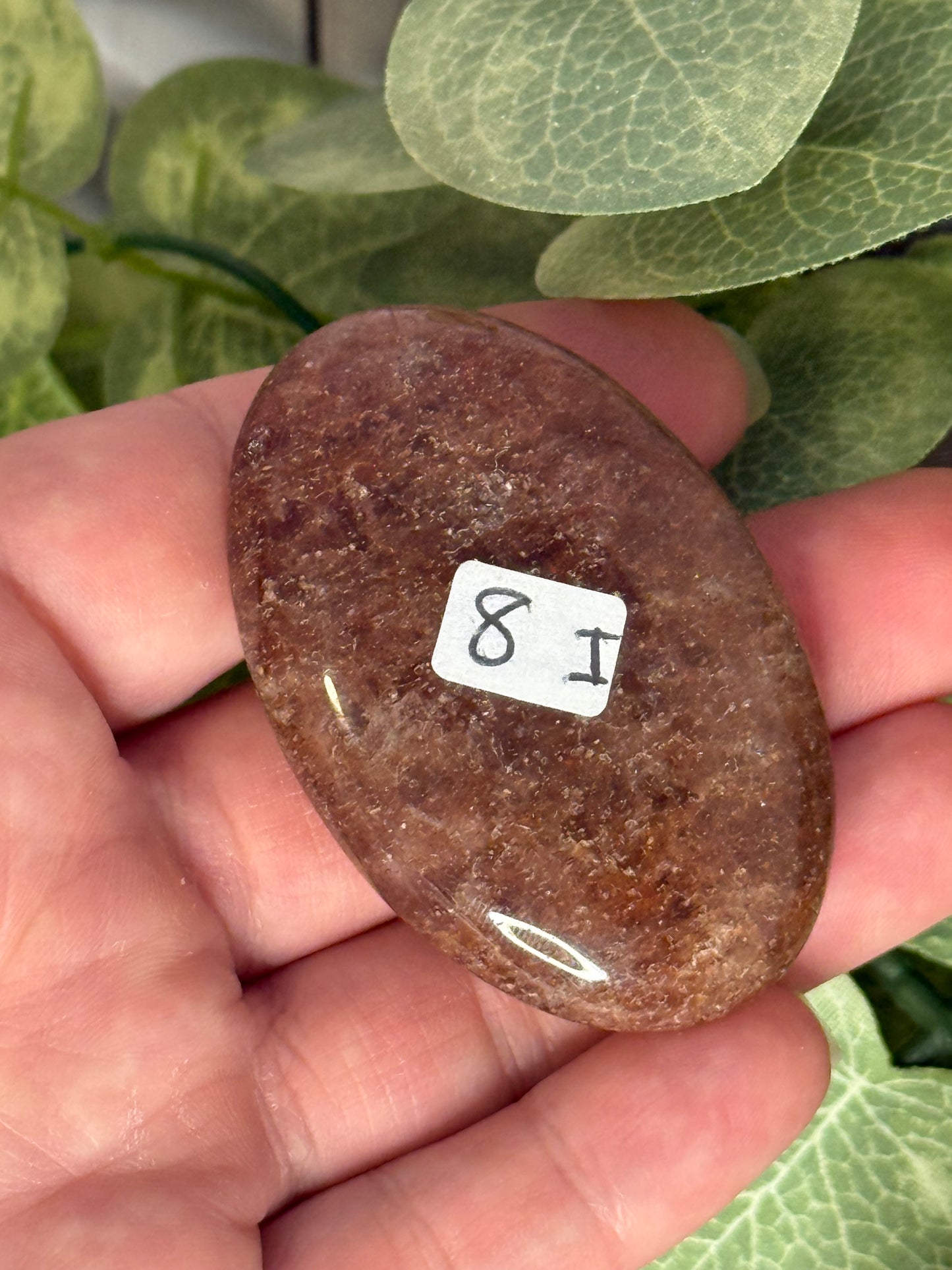 Strawberry Quartz Palm Stone