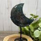 Moss Agate Moons on Stands (larger)