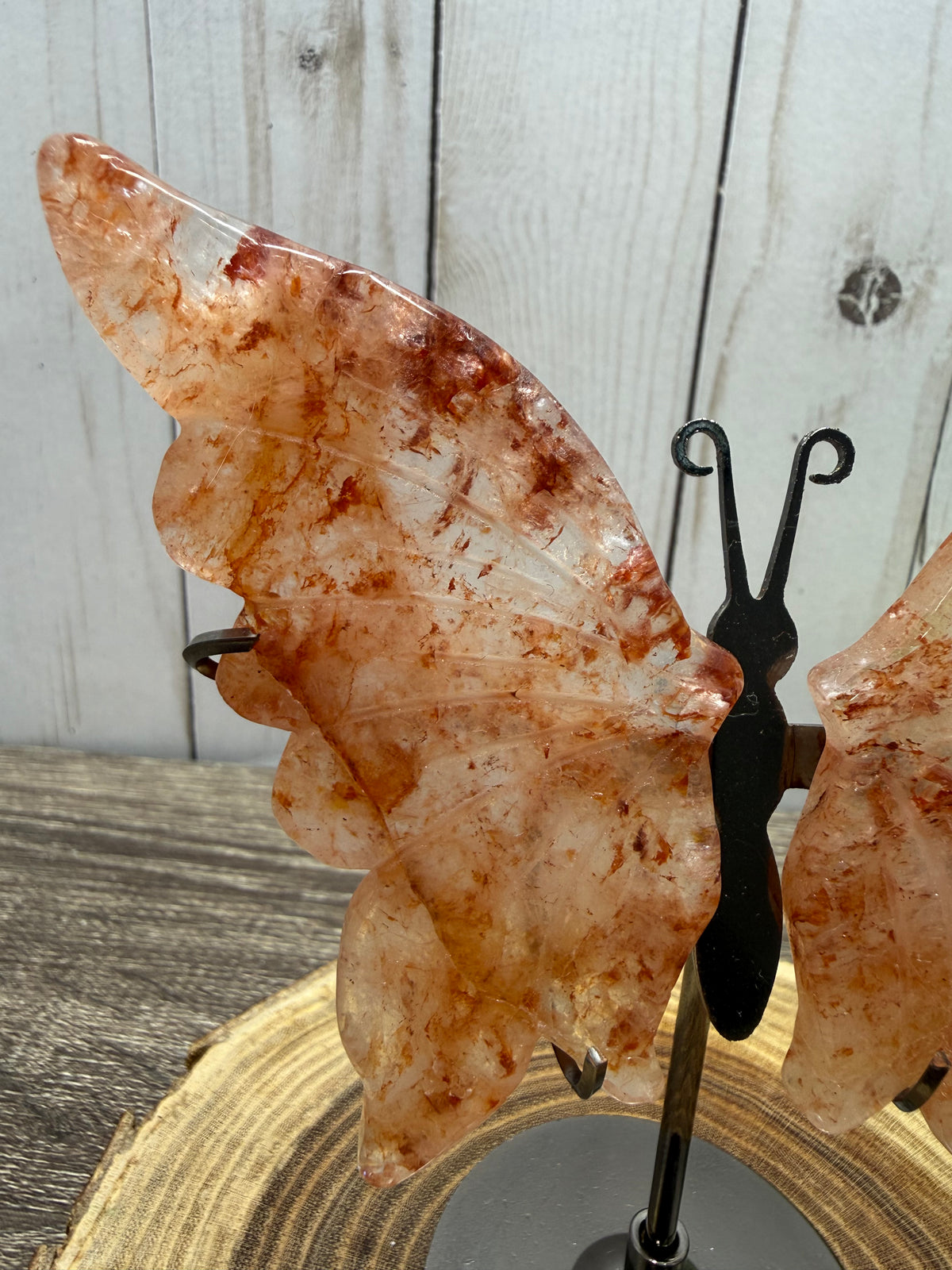 Butterfly Wings on Stand - Fire Quartz