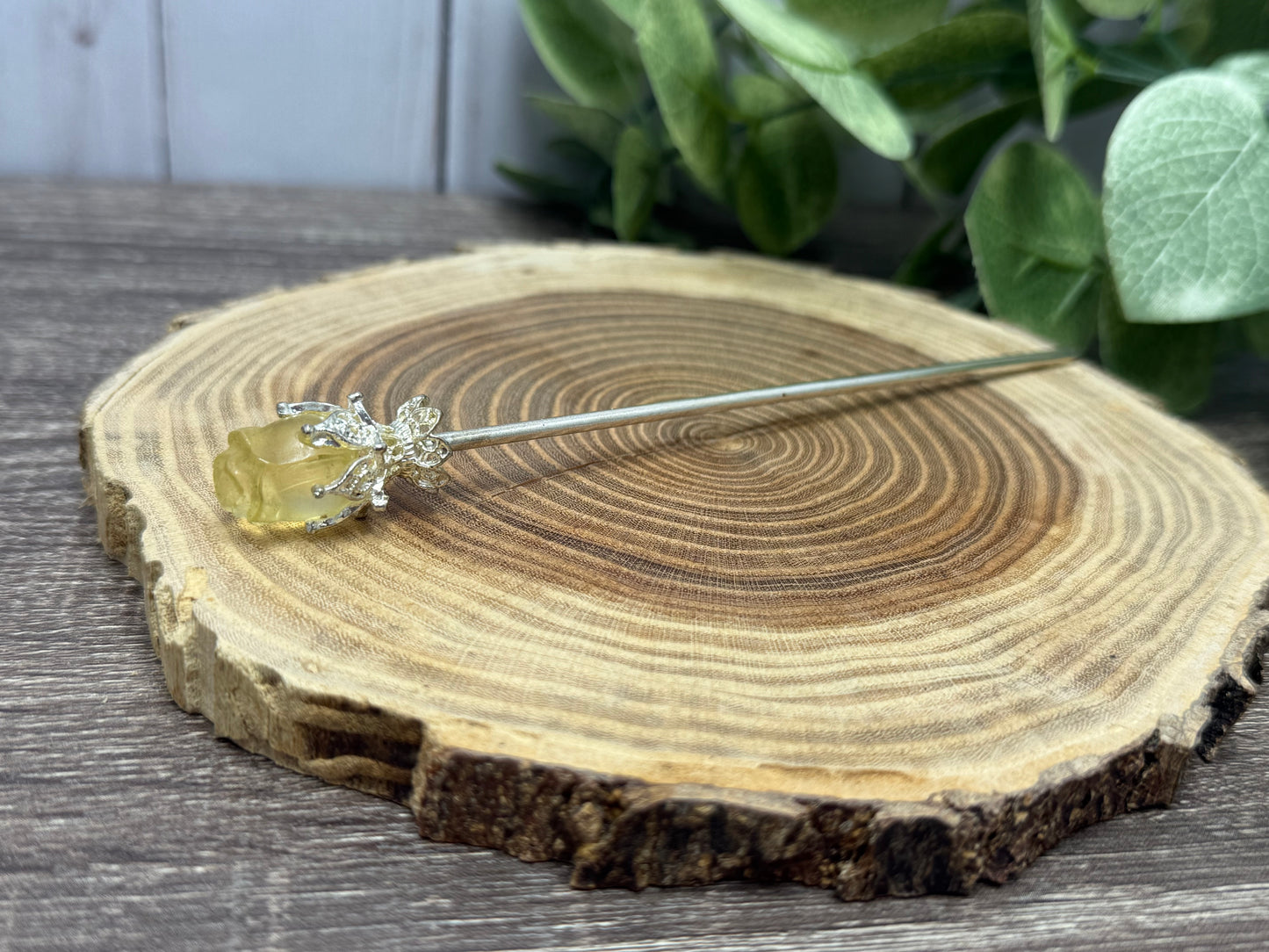 Fluorite Rose Hair Pins