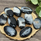 Black Agate Palm Stones