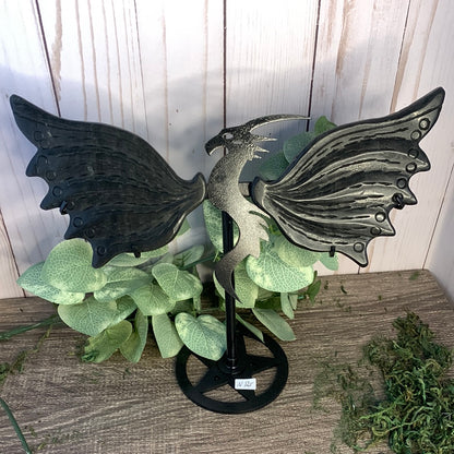 Dragon Wings on Stand - Black Obsidian Large