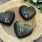 Gold Sheen Obsidian Carved Hearts