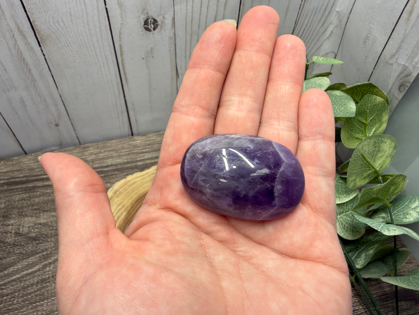 Chevron Amethyst Palm Stone