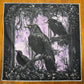 Altar Cloth - black & purple - 3 Birds on branches, Crows, Ravens