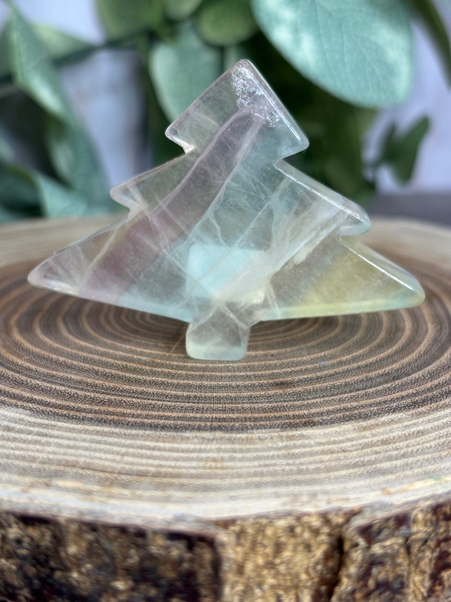 Christmas Tree Crystal Carving (Fluorite)