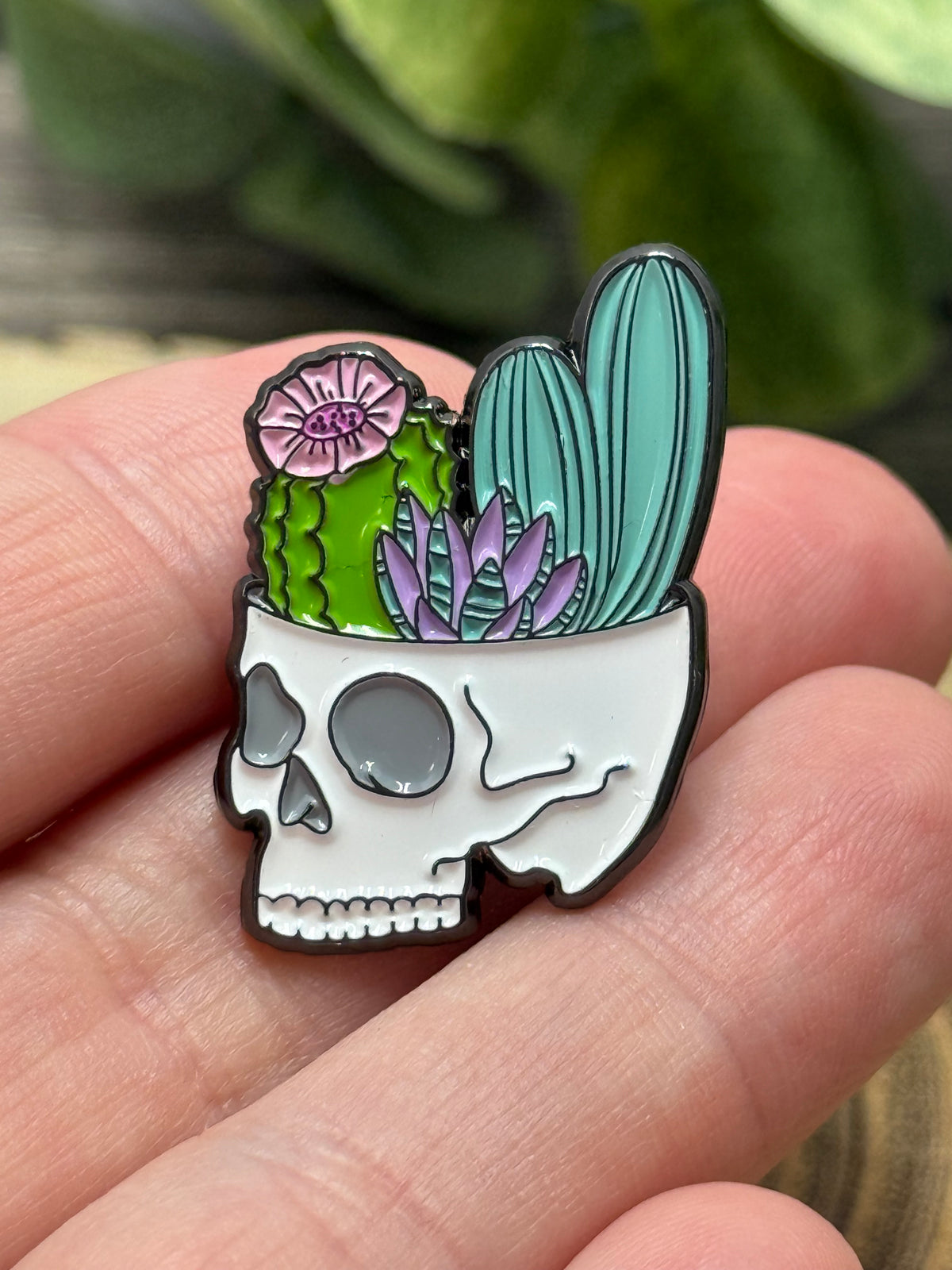 Skull with Cactus Pin