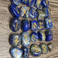 Lapis Lazuli Rune Engraved Elder Futhark Lettering - Set 1