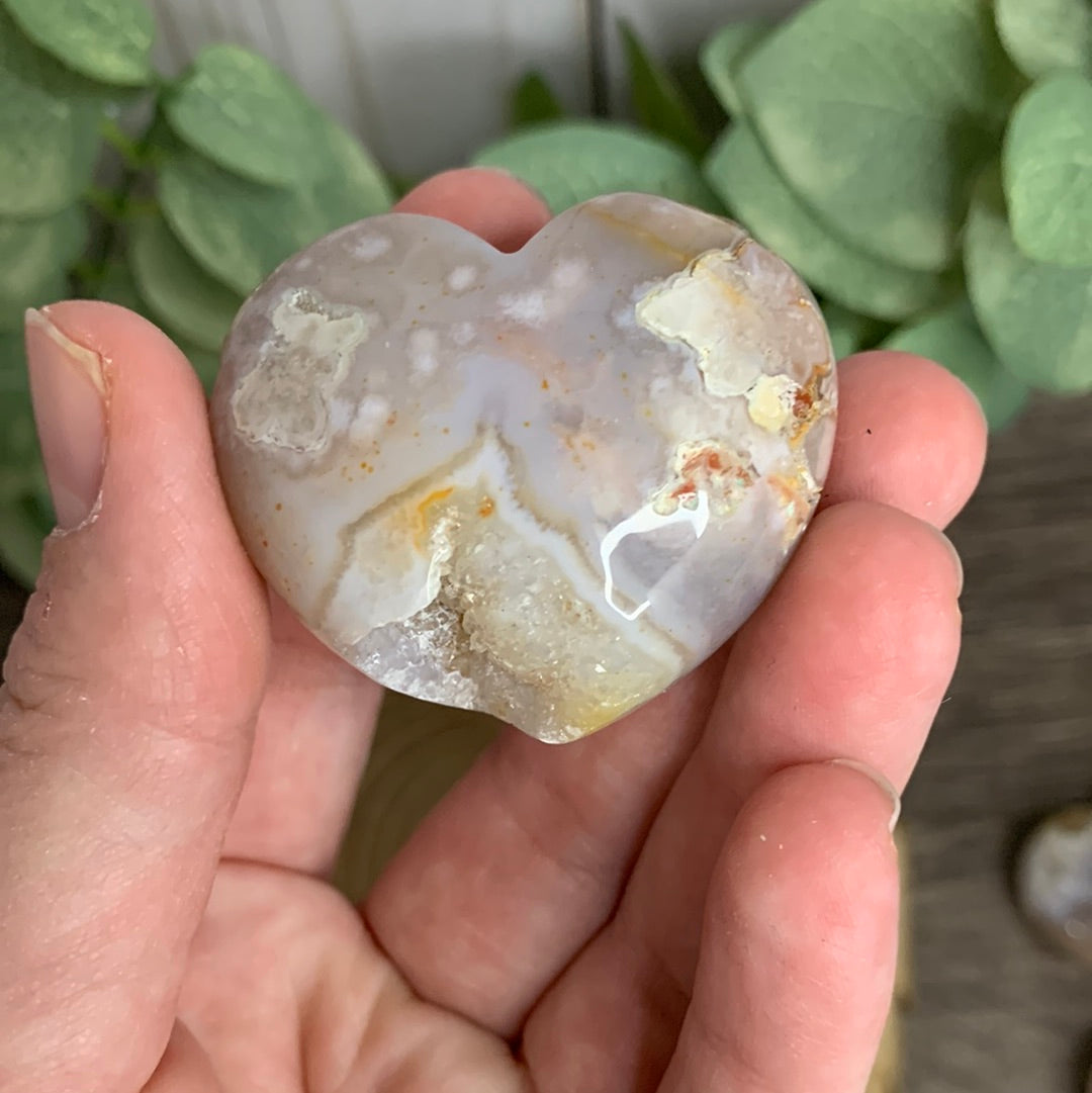 Flower Agate Hearts