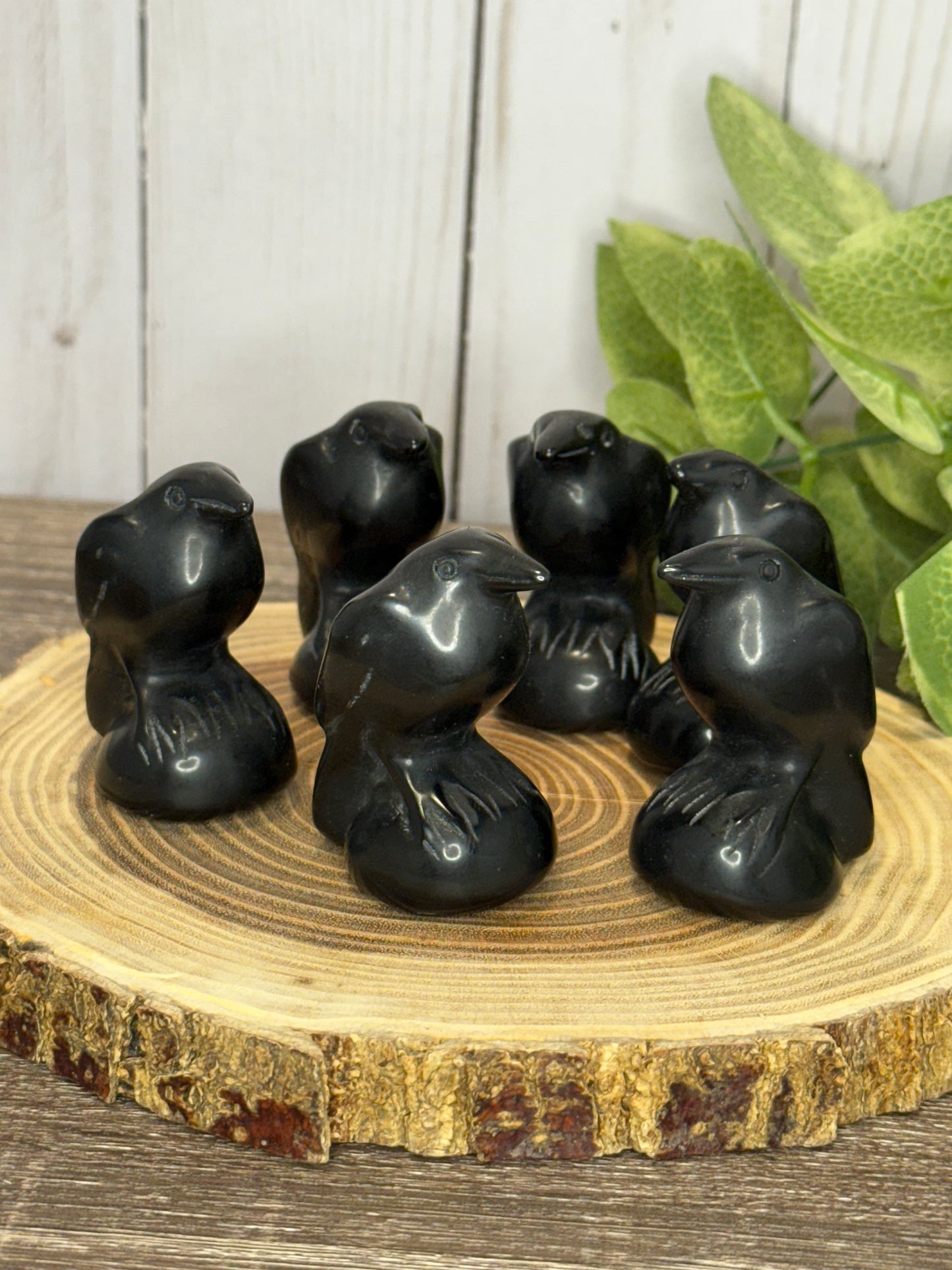 Raven Obsidian Carving - Medium SIze
